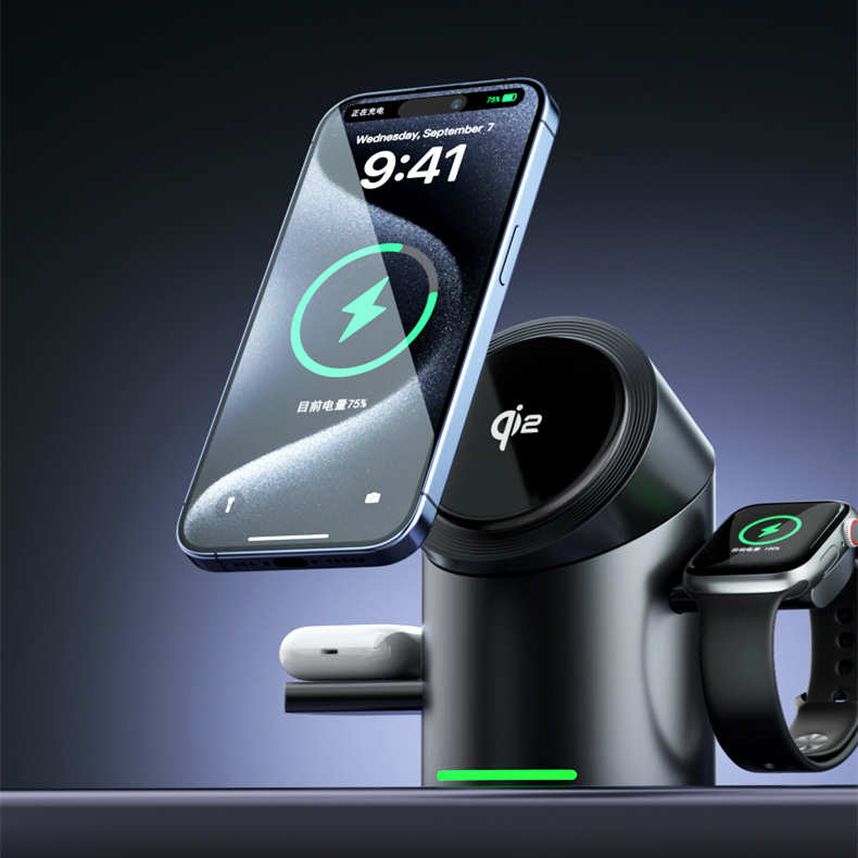 3-in-1 Magnetic Wireless Fast Charger Stand