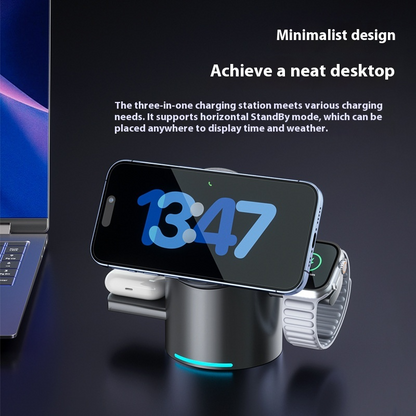 3-in-1 Magnetic Wireless Fast Charger Stand
